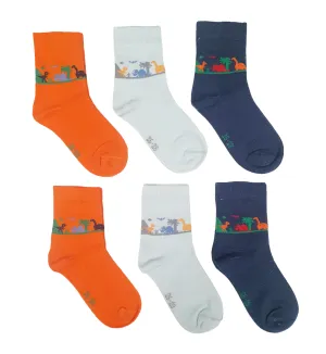 Little Team Cotton Rich Seamless Socks Dino 6Pk (1-4yrs)