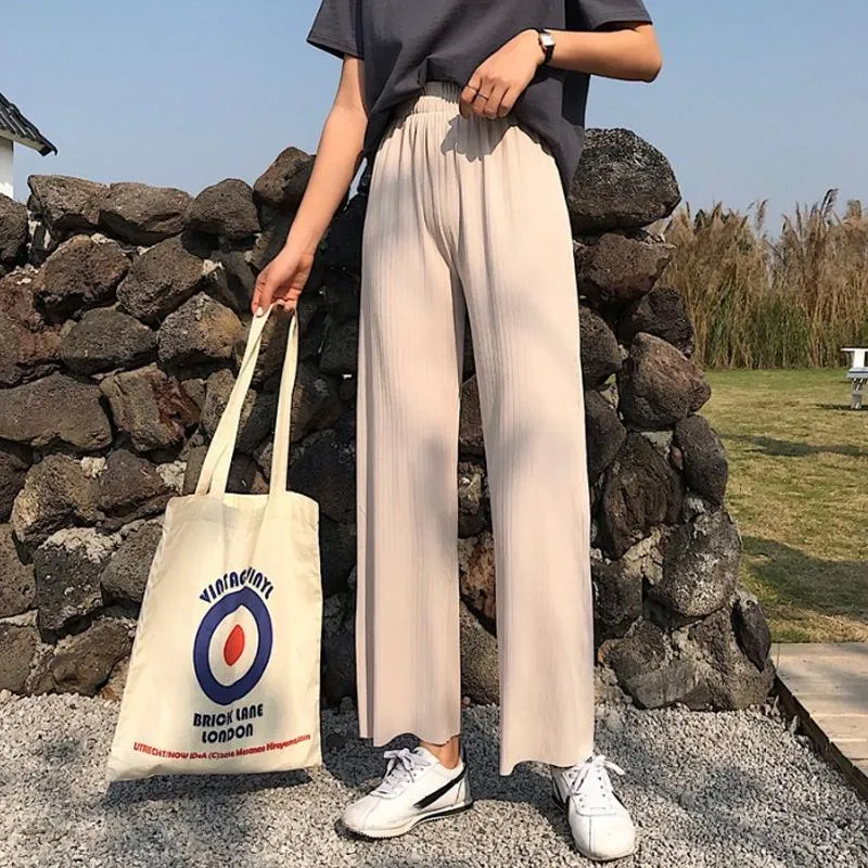 Loose Korean Aesthetic Elastic Waist Pants