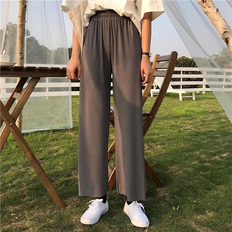 Loose Korean Aesthetic Elastic Waist Pants