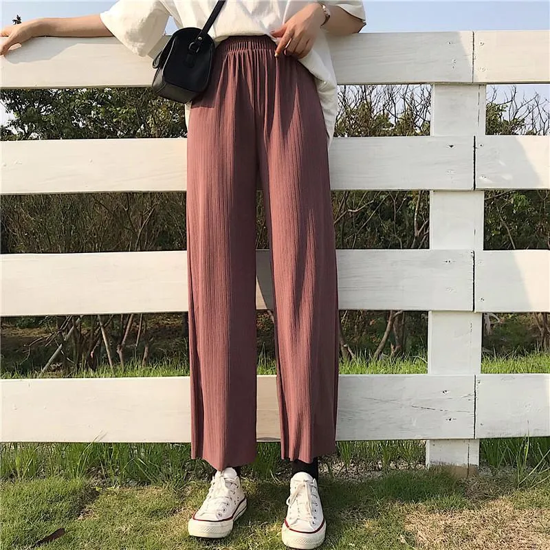 Loose Korean Aesthetic Elastic Waist Pants