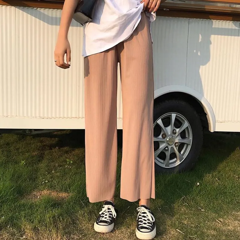 Loose Korean Aesthetic Elastic Waist Pants