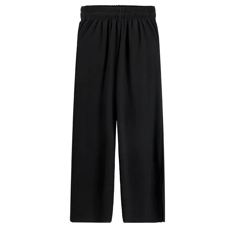 Loose Korean Aesthetic Elastic Waist Pants