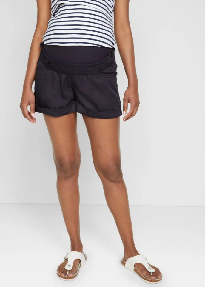 Lyocell twill maternity shorts Bpc Bonprix Collection, blue