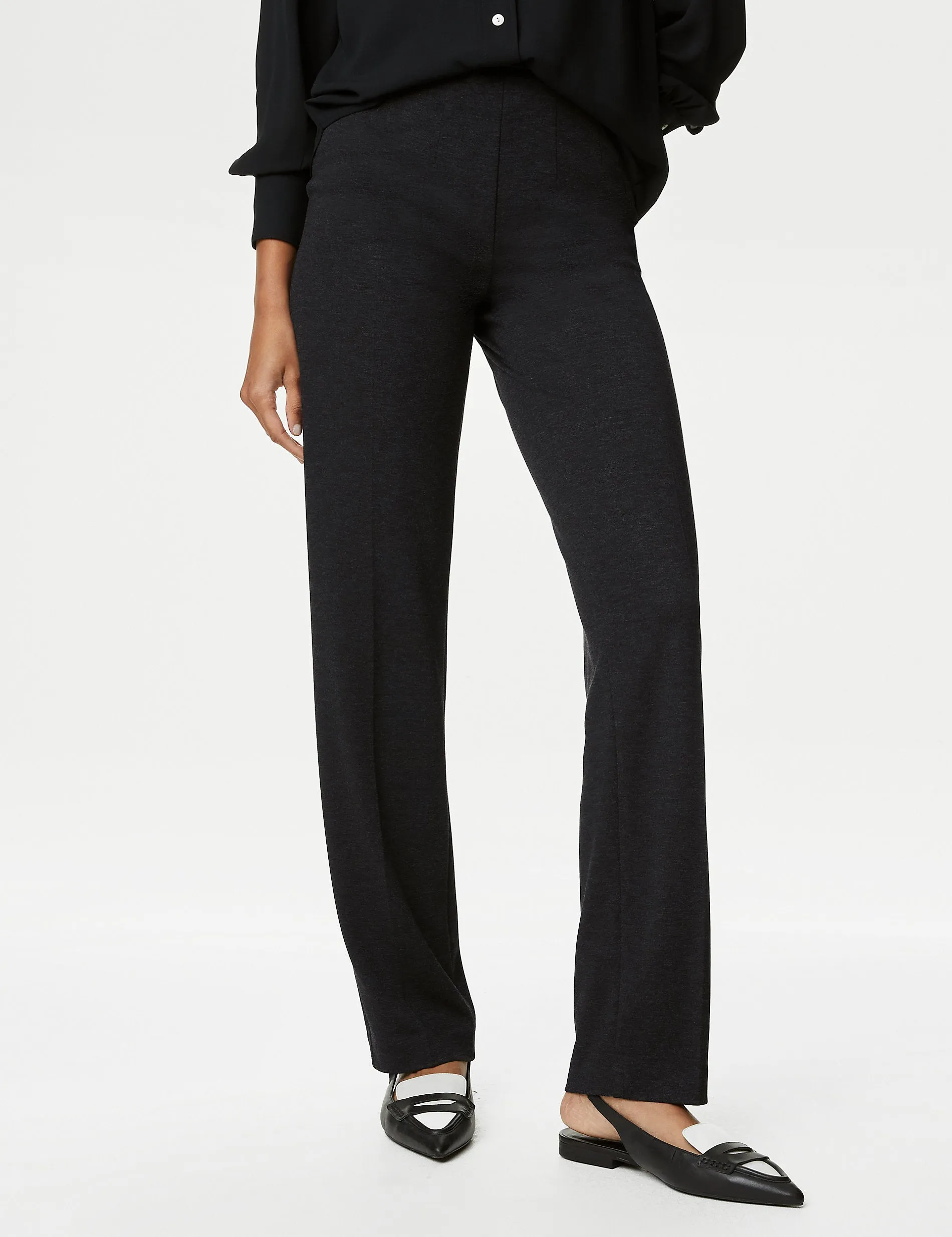 Marks & Spencer Stretch Jersey Straight Trousers