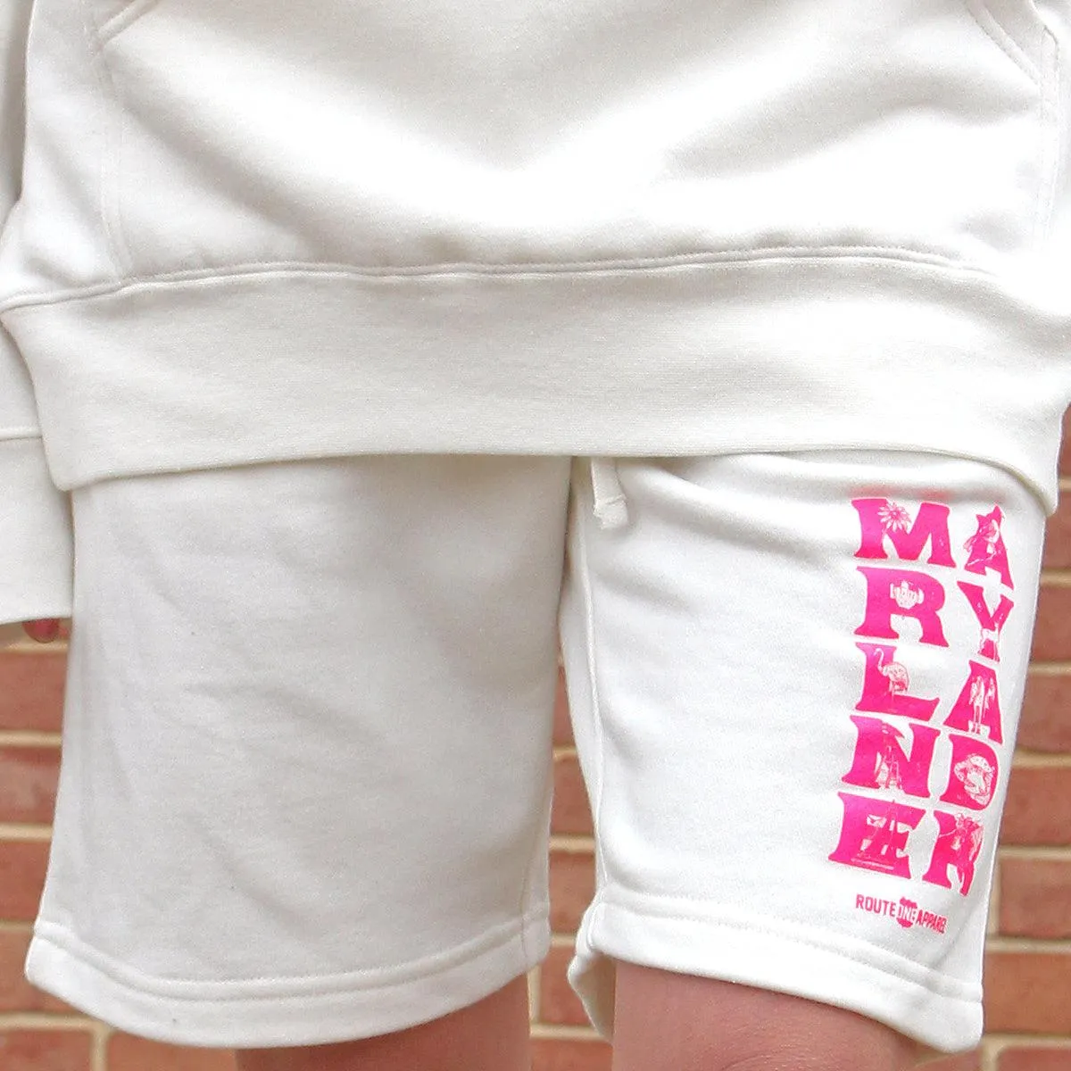 Marylander Stacked (White) / Sweatshorts