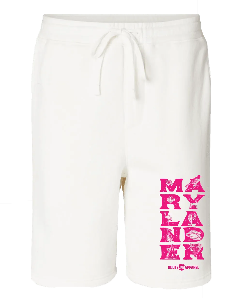 Marylander Stacked (White) / Sweatshorts