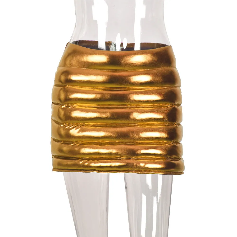 Metallic Puffer Skirts