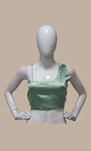 Mint Green Satin Silk Blouse