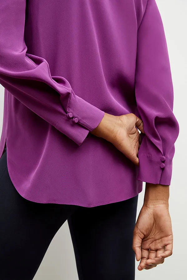 M.M. LAFLEUR - Darcy Top - Washable Silk :: Purple Jasper