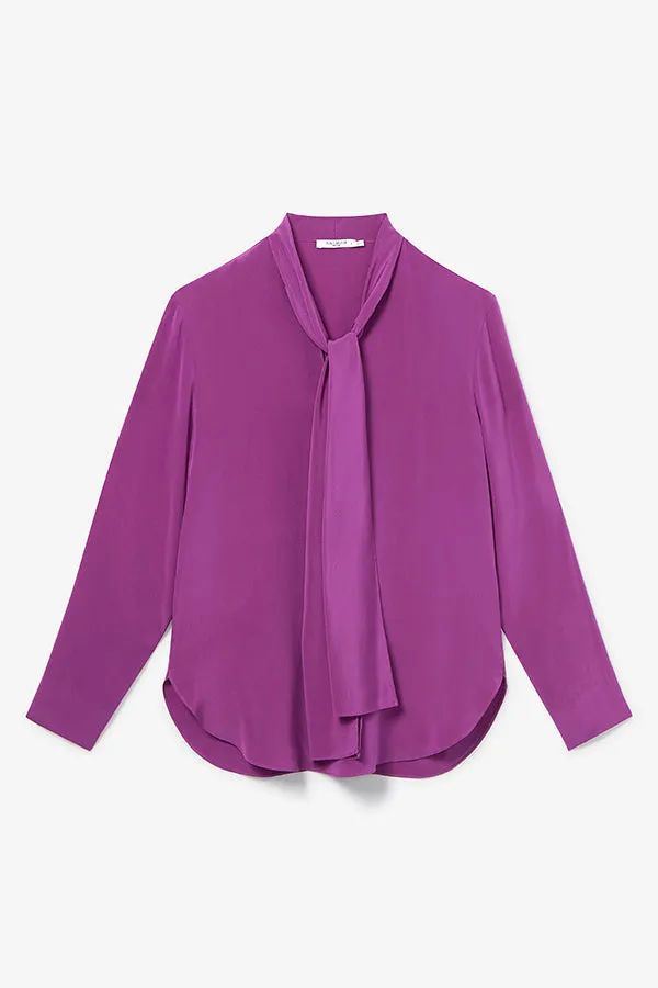 M.M. LAFLEUR - Darcy Top - Washable Silk :: Purple Jasper