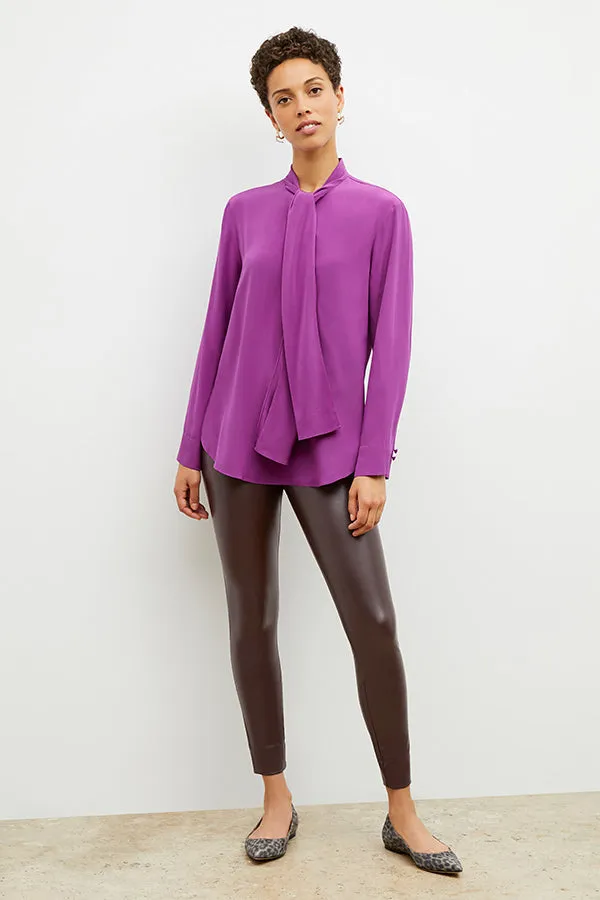 M.M. LAFLEUR - Darcy Top - Washable Silk :: Purple Jasper