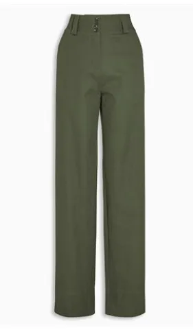 Next Womens Khaki Wide Leg Trousers