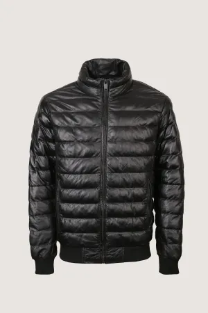 Novado - Puffer Leather Jacket - Black - 1 Piece