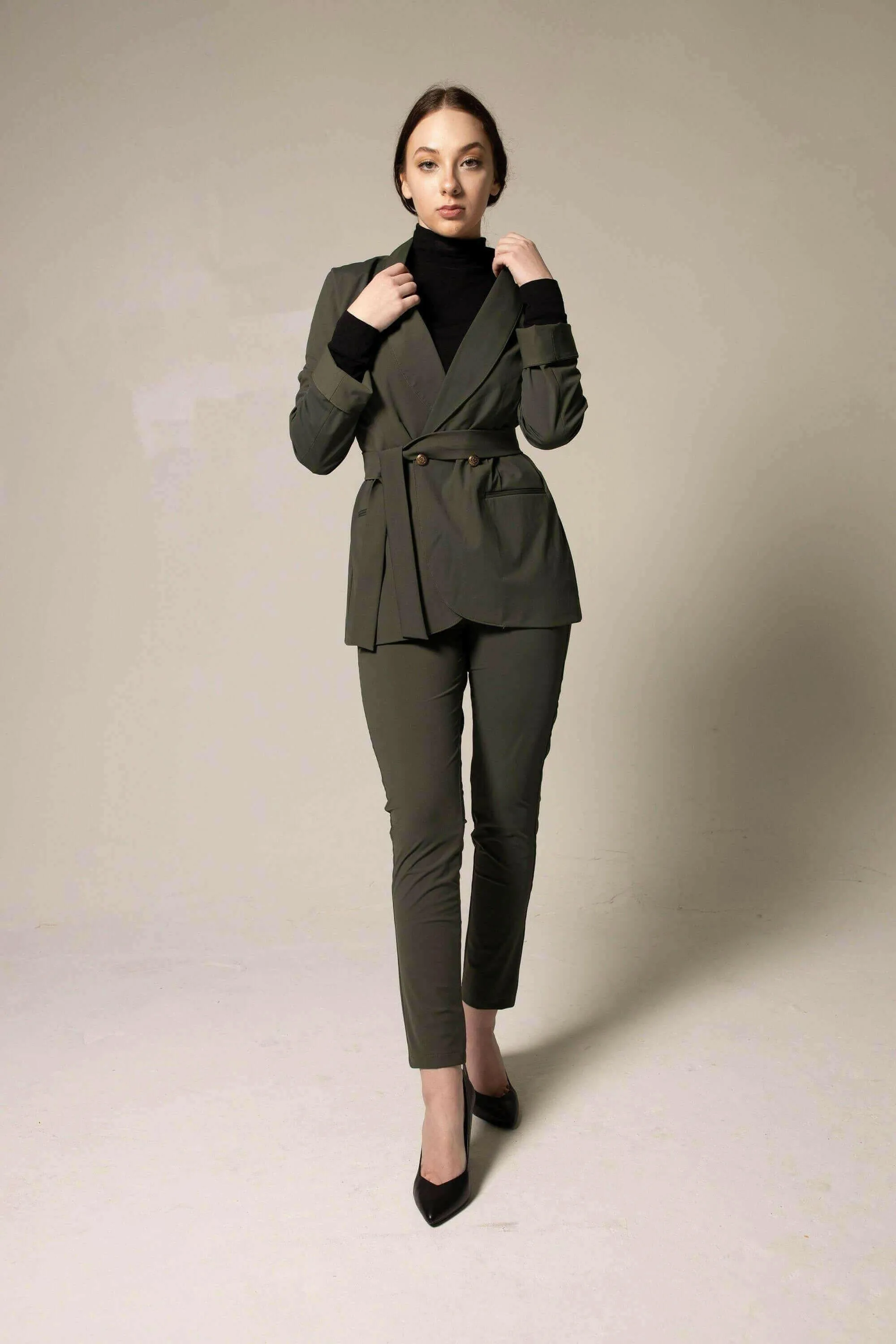 Olive Skinny Pants Women's Trousers