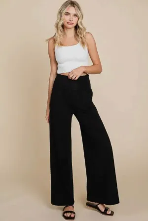 Paige Palazzo Pants: Black