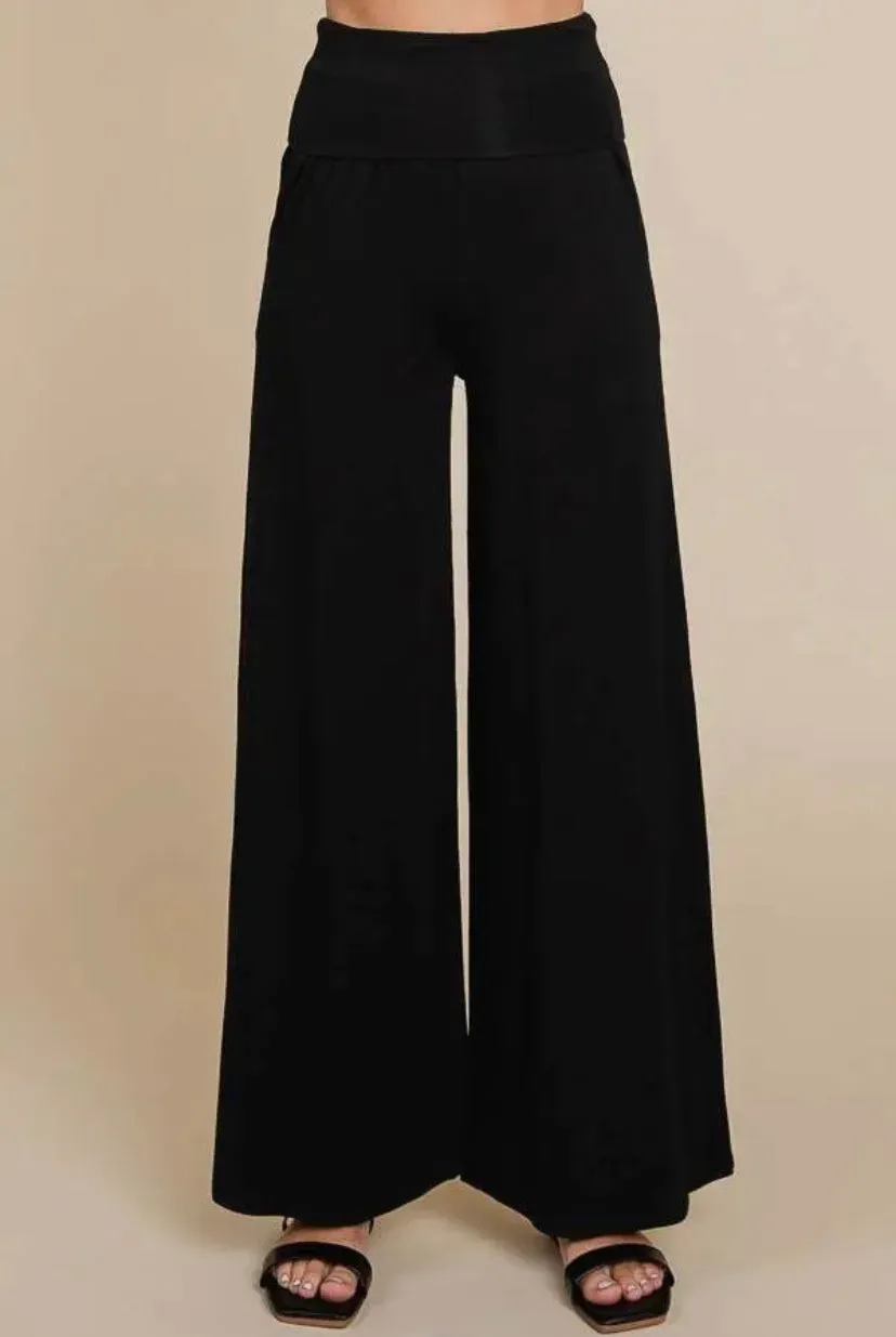 Paige Palazzo Pants: Black