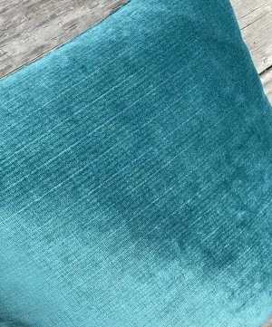 Petrol Blue Velvet Upholstery Fabric by the yard / Striae Velvet Fabric / Dark Turquoise Velvet Designer Upholstery Velvet / Vintage Upholstery Velvet