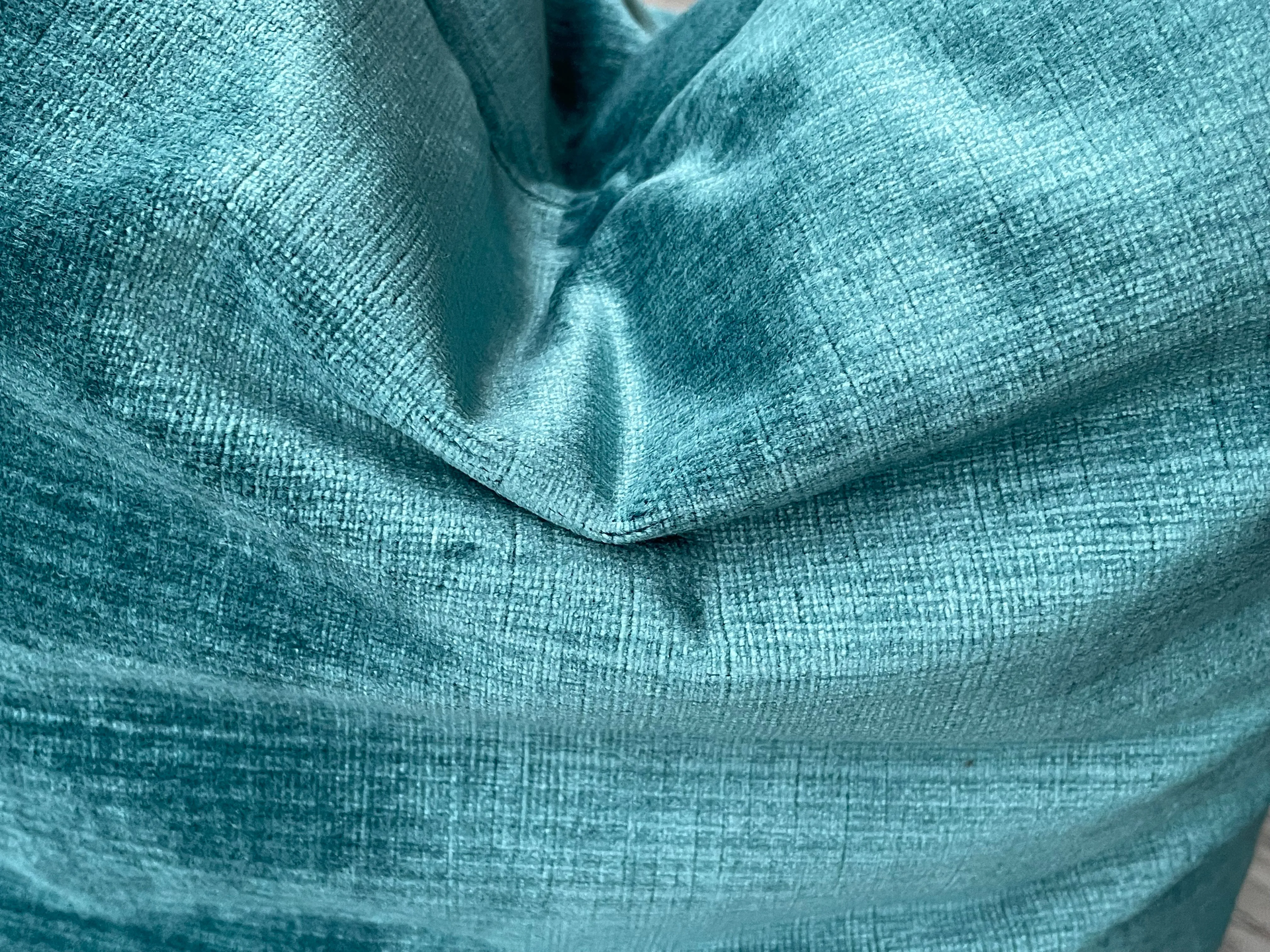 Petrol Blue Velvet Upholstery Fabric by the yard / Striae Velvet Fabric / Dark Turquoise Velvet Designer Upholstery Velvet / Vintage Upholstery Velvet