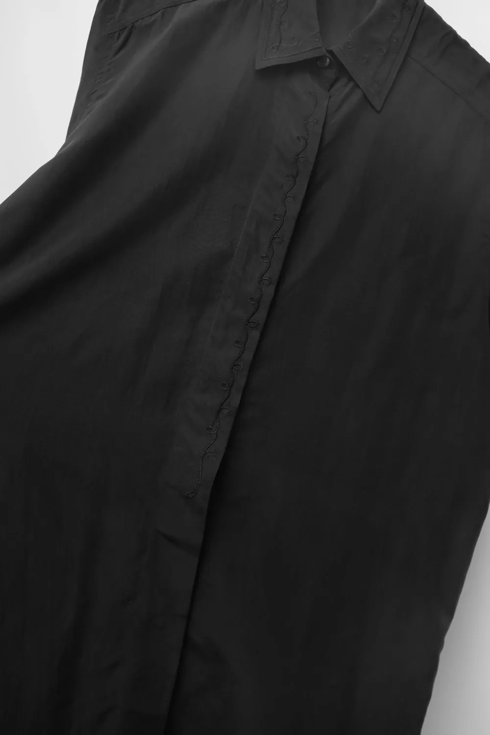 PURE SILK BLACK SHORT ARM SHIRT