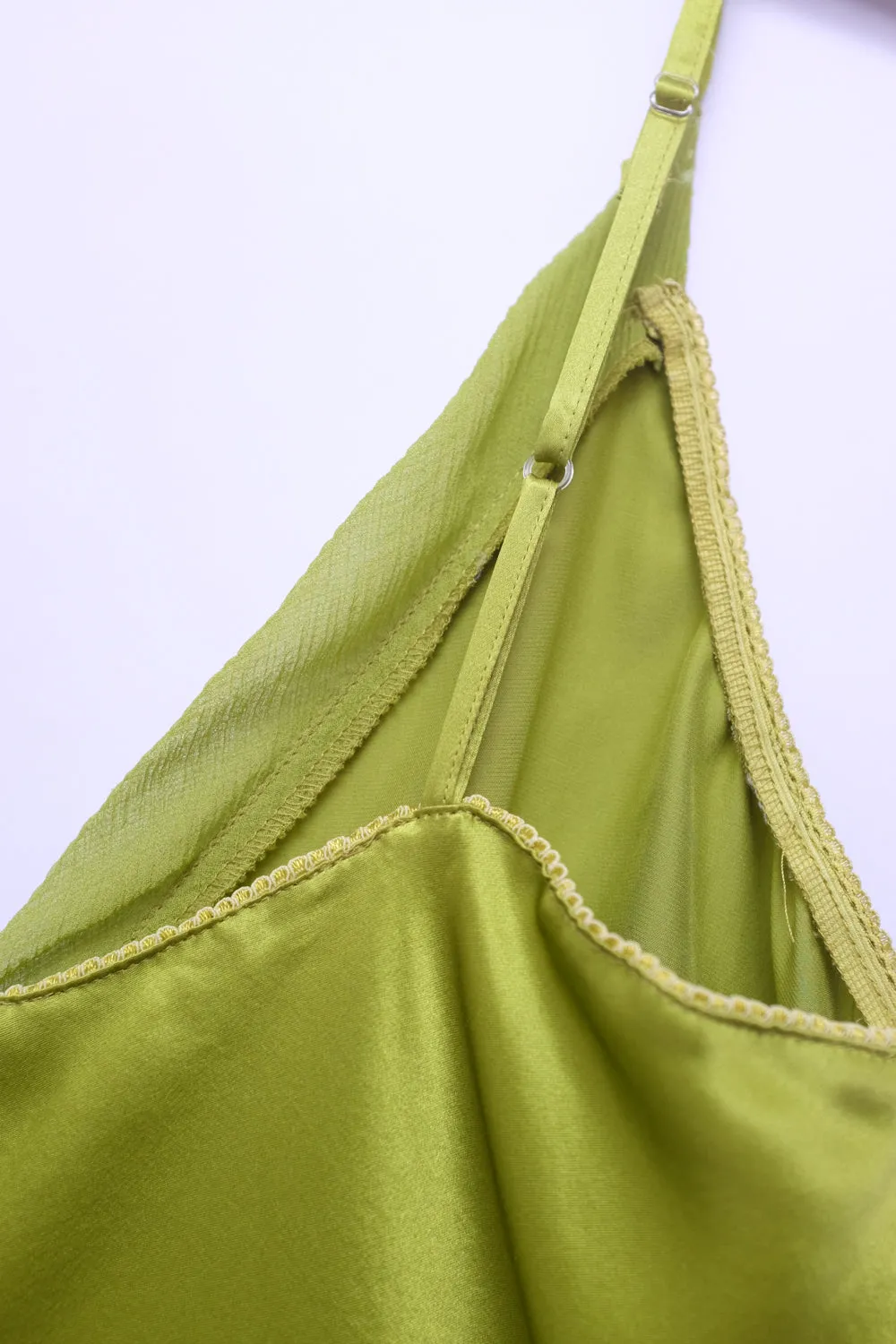 PURE SILK SATIN GREEN CAMISOLE