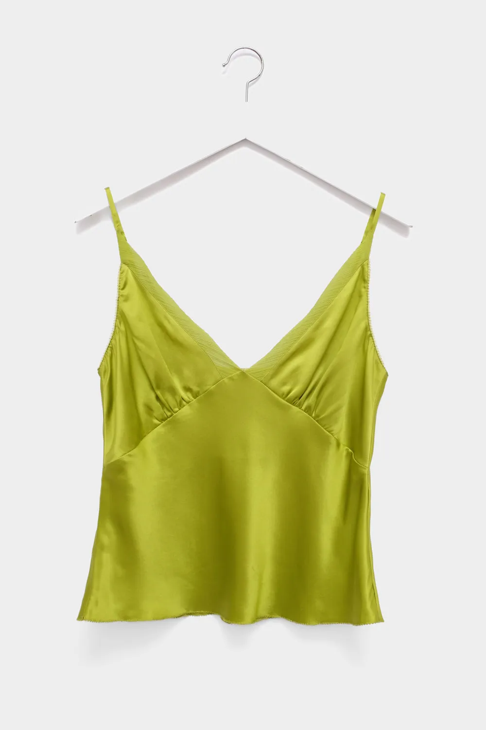 PURE SILK SATIN GREEN CAMISOLE