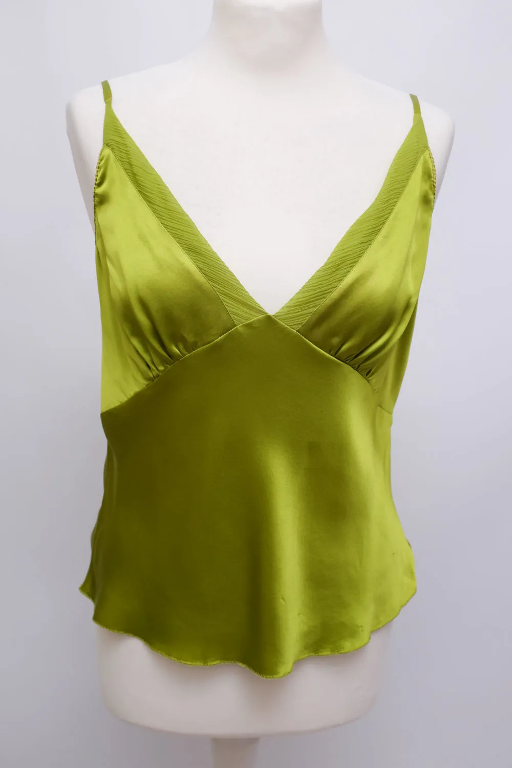 PURE SILK SATIN GREEN CAMISOLE