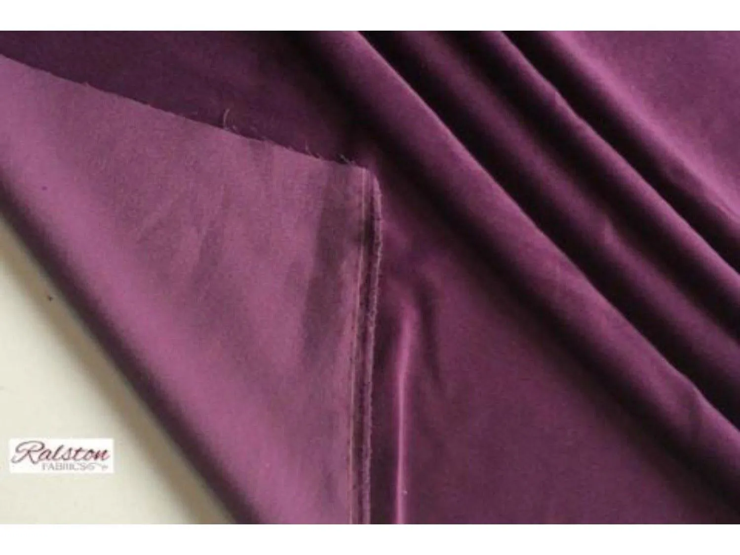 PURPLE / Aubergine -  Cotton Velvet Fabric for Curtains and Soft Furnishings