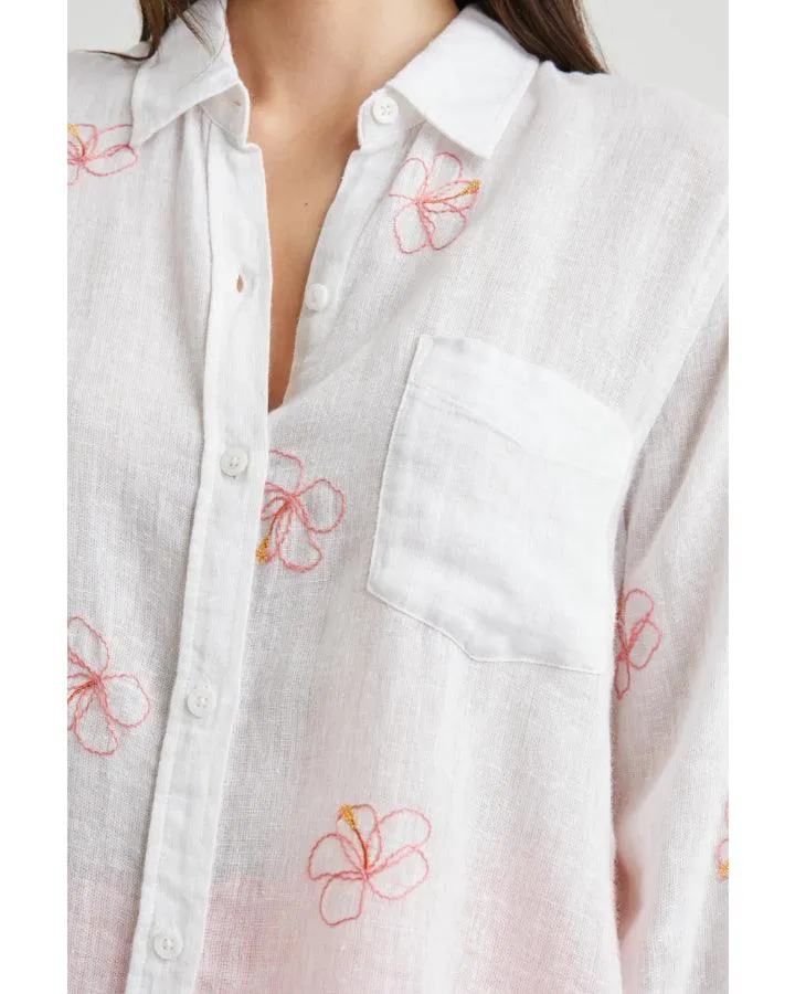 Rails Charli Hibiscus Embroidered Shirt