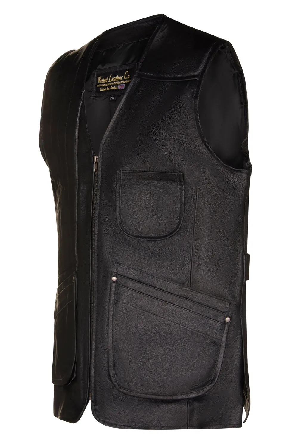 Right Handed Skeet/Shooting Vest in Full BLACK Cow Hide