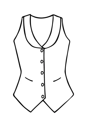 Scoop Neck Waistcoat in Imperial Blue