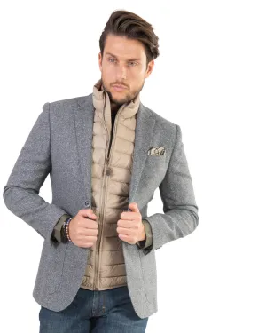 Silver Grey Speckled Herringbone Jacket