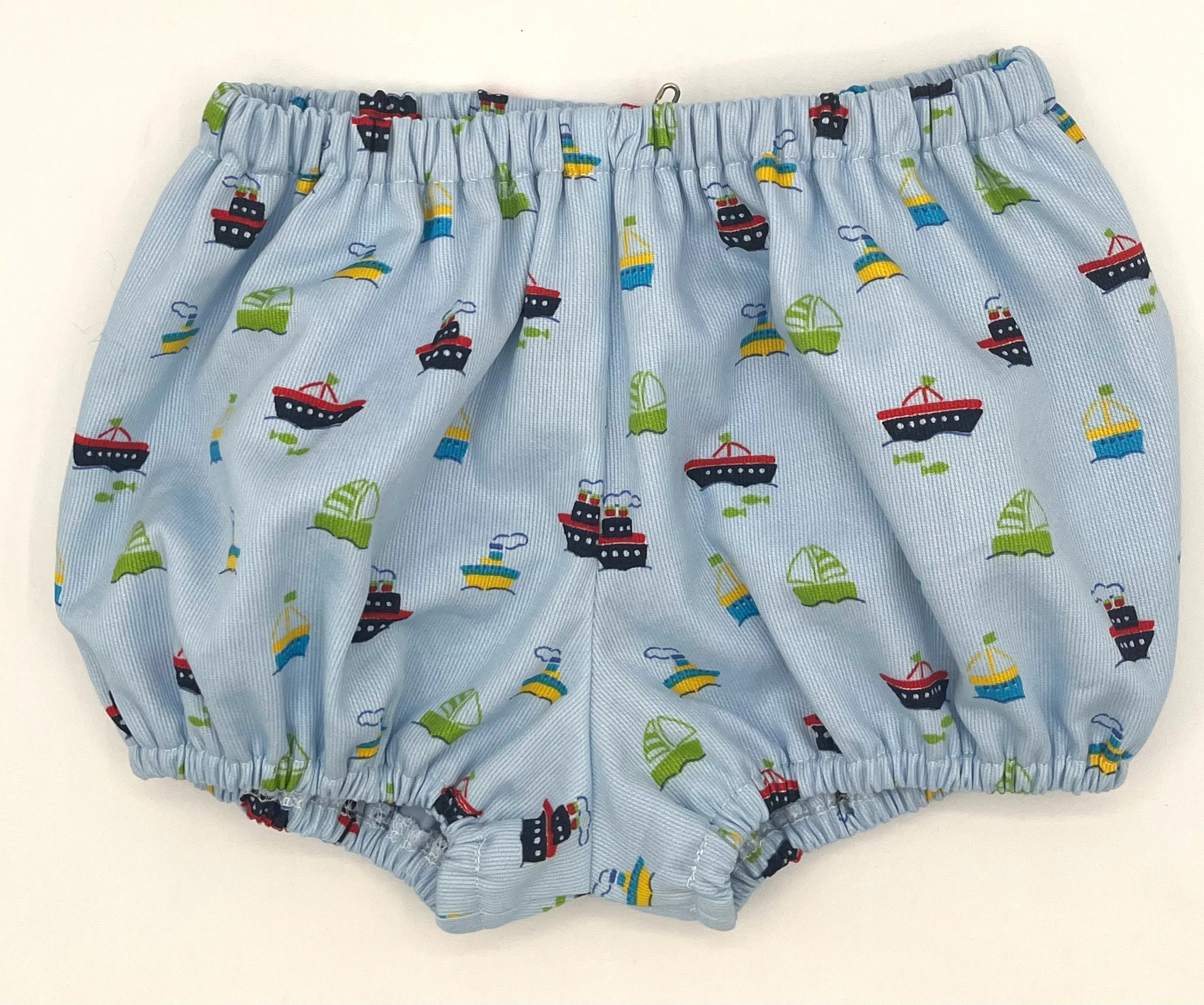 Size 12 M Diaper Cover Lined - Summer Pique w/Boats