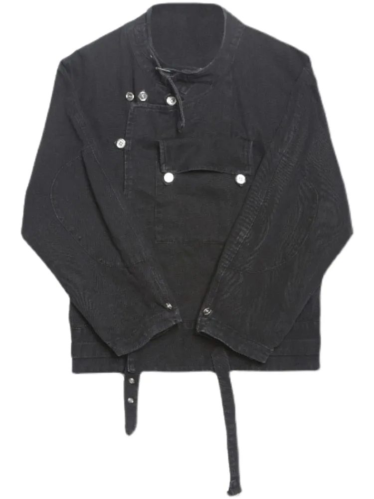 Steampunk Oversized Black Denim Jacket | Millennials