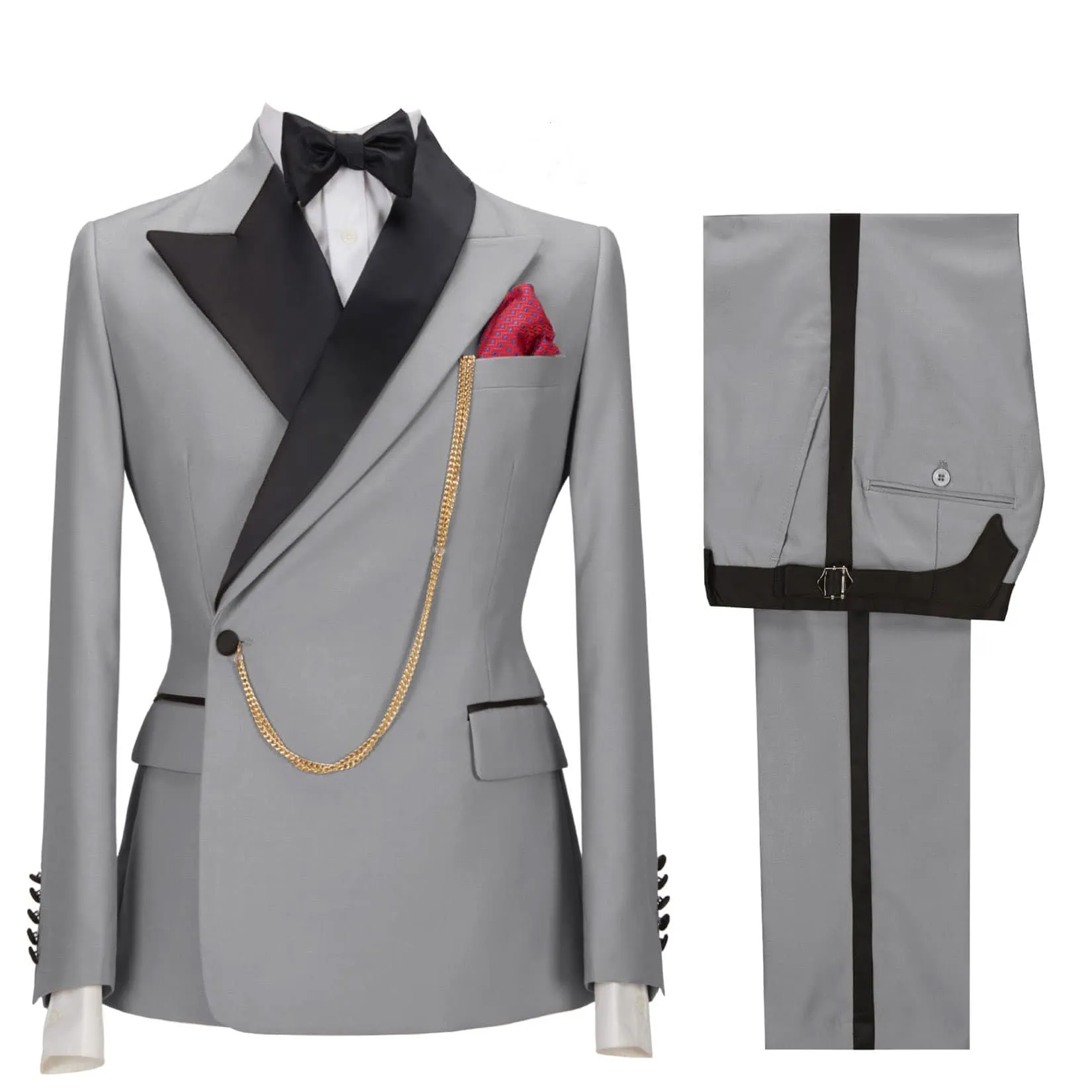 Stylish Mens Suit 2 Pieces Peak Lapel Blazer For Wedding Graduation(Blazer Vest Pants)