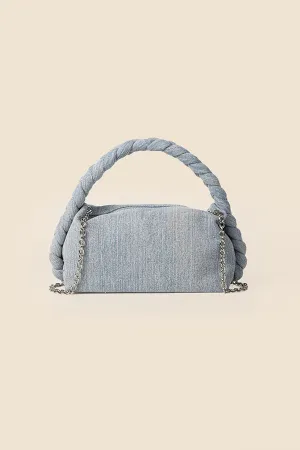 Stylish Versatile Chain Denim Twist Handbag