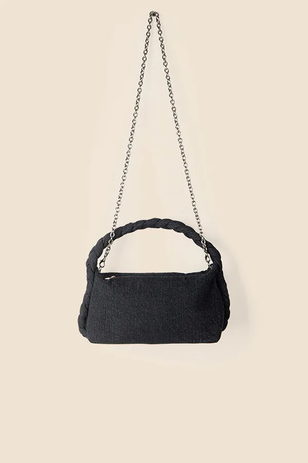 Stylish Versatile Chain Denim Twist Handbag