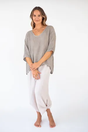 the WAI mesh Linen sweater Top