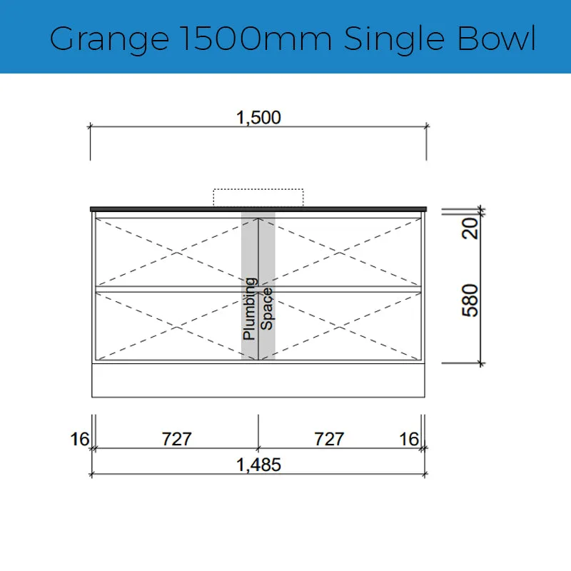 Timberline Grange Wall Hung Vanity - Slab Top