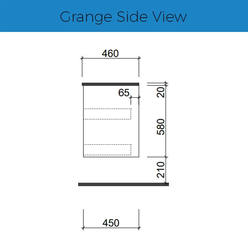 Timberline Grange Wall Hung Vanity - Slab Top