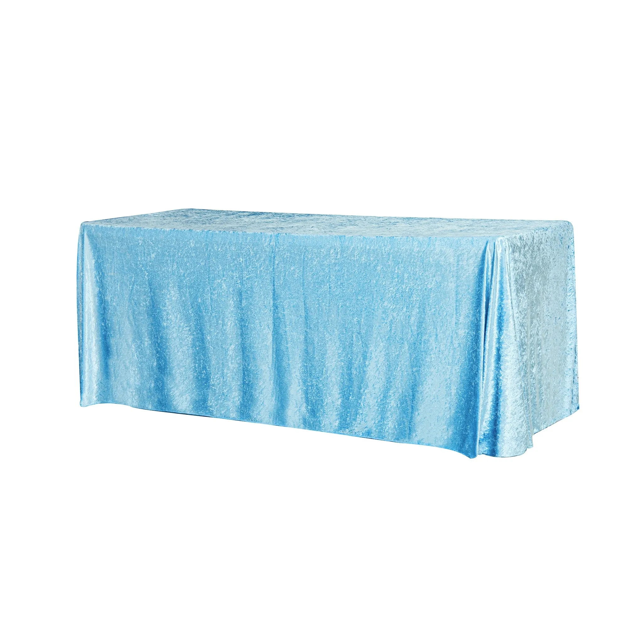 Velvet 90"x156" Rectangular Tablecloth - Baby Blue