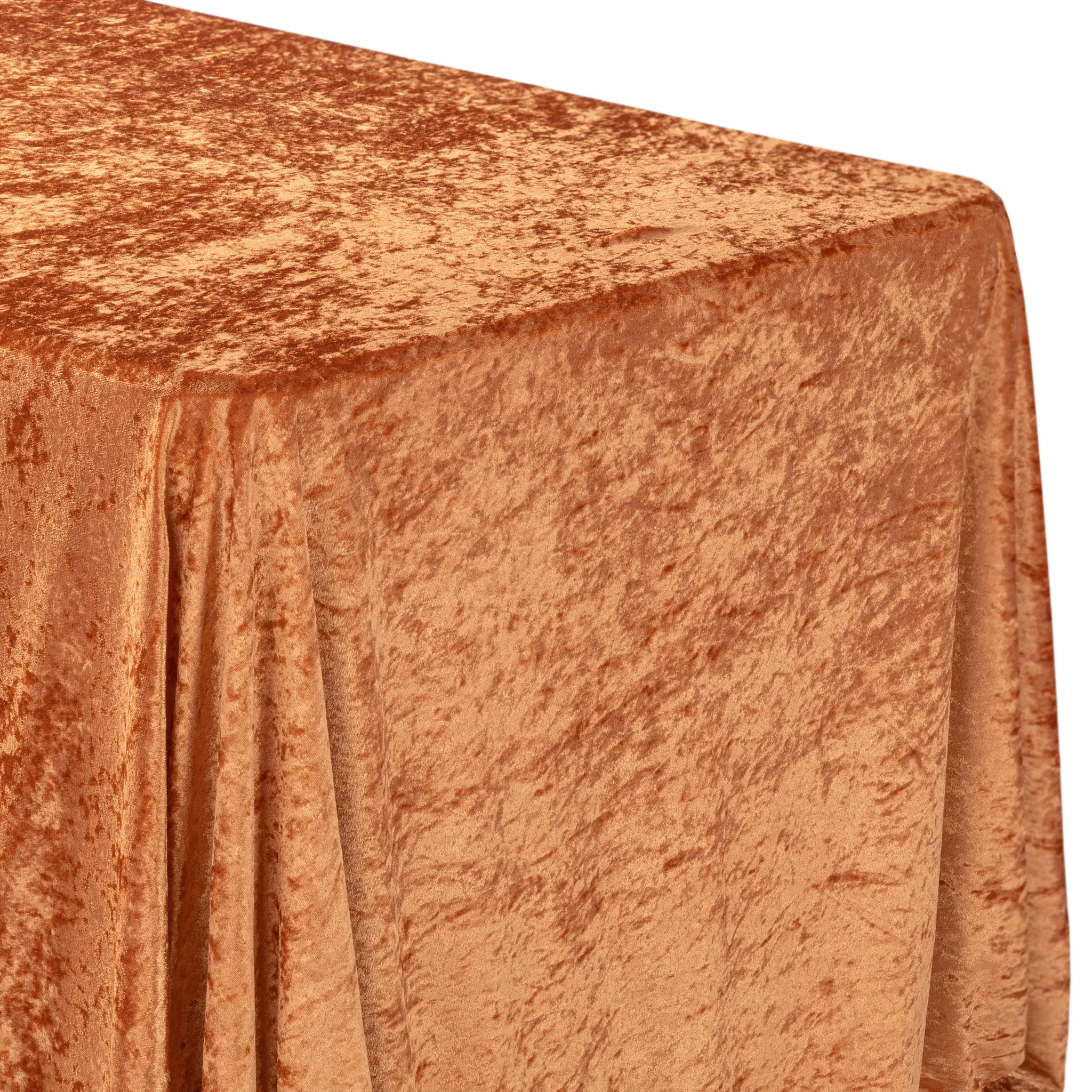 Velvet 90"x156" Rectangular Tablecloth - Rust