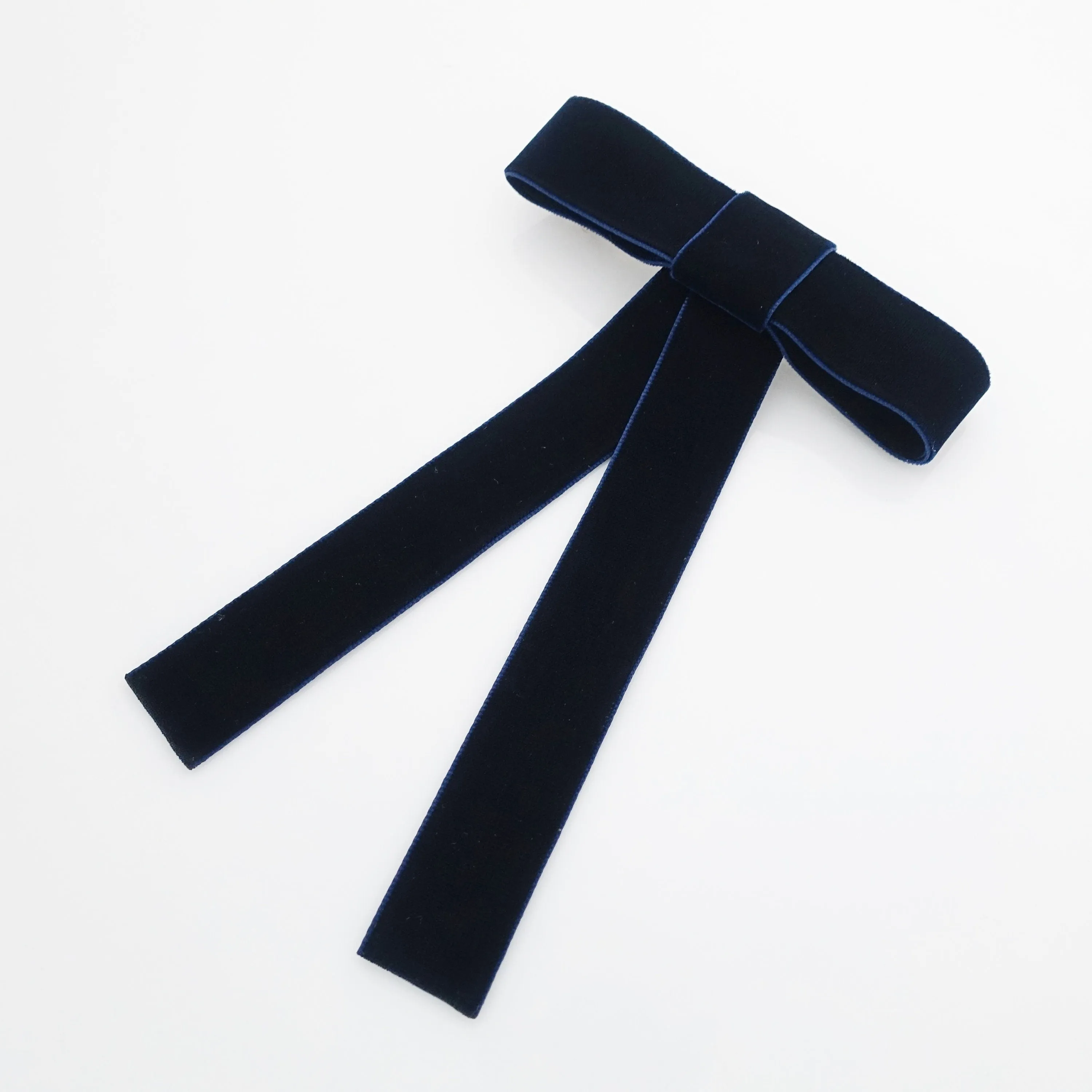 Velvet bow simple stylish black velvet hair accessory 0.98 inch width