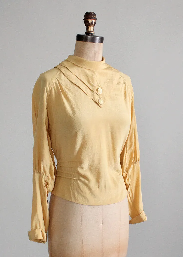 Vintage 1930s Art Deco Silk Blouse