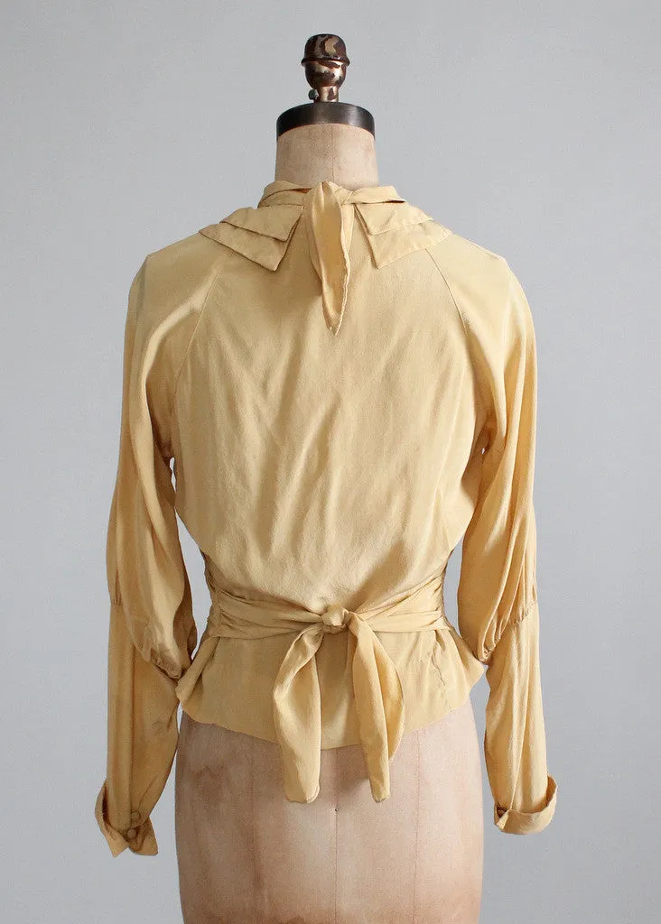 Vintage 1930s Art Deco Silk Blouse