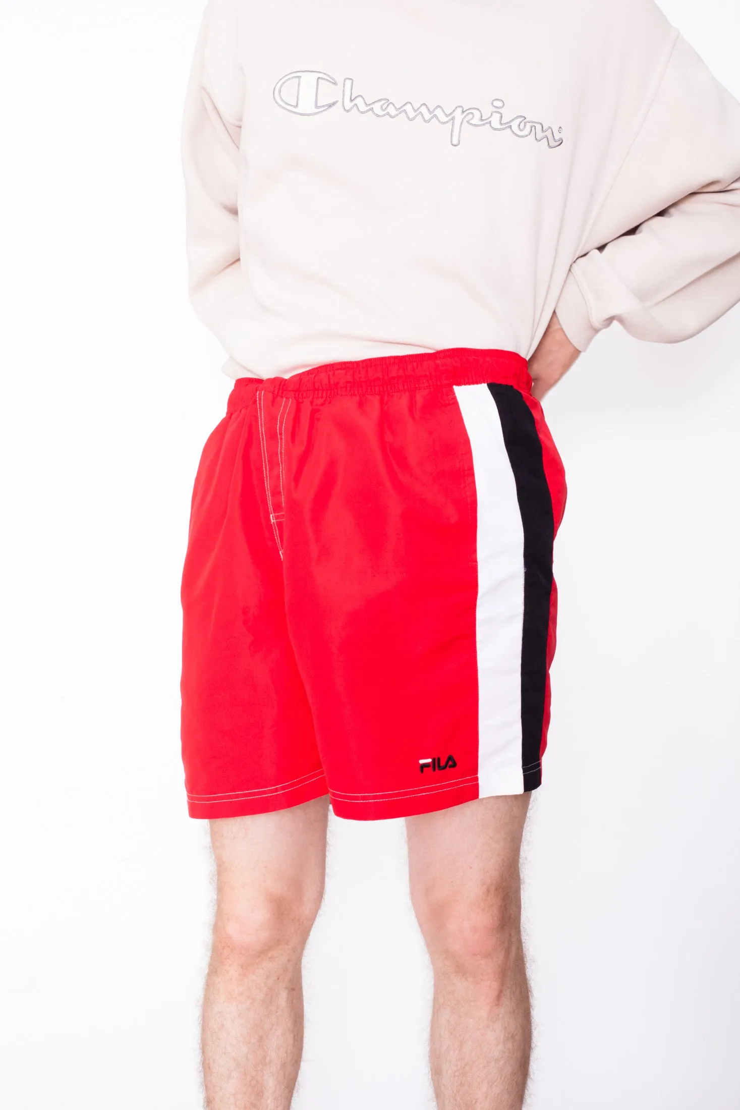 Vintage 90s Fila Red Running Shorts