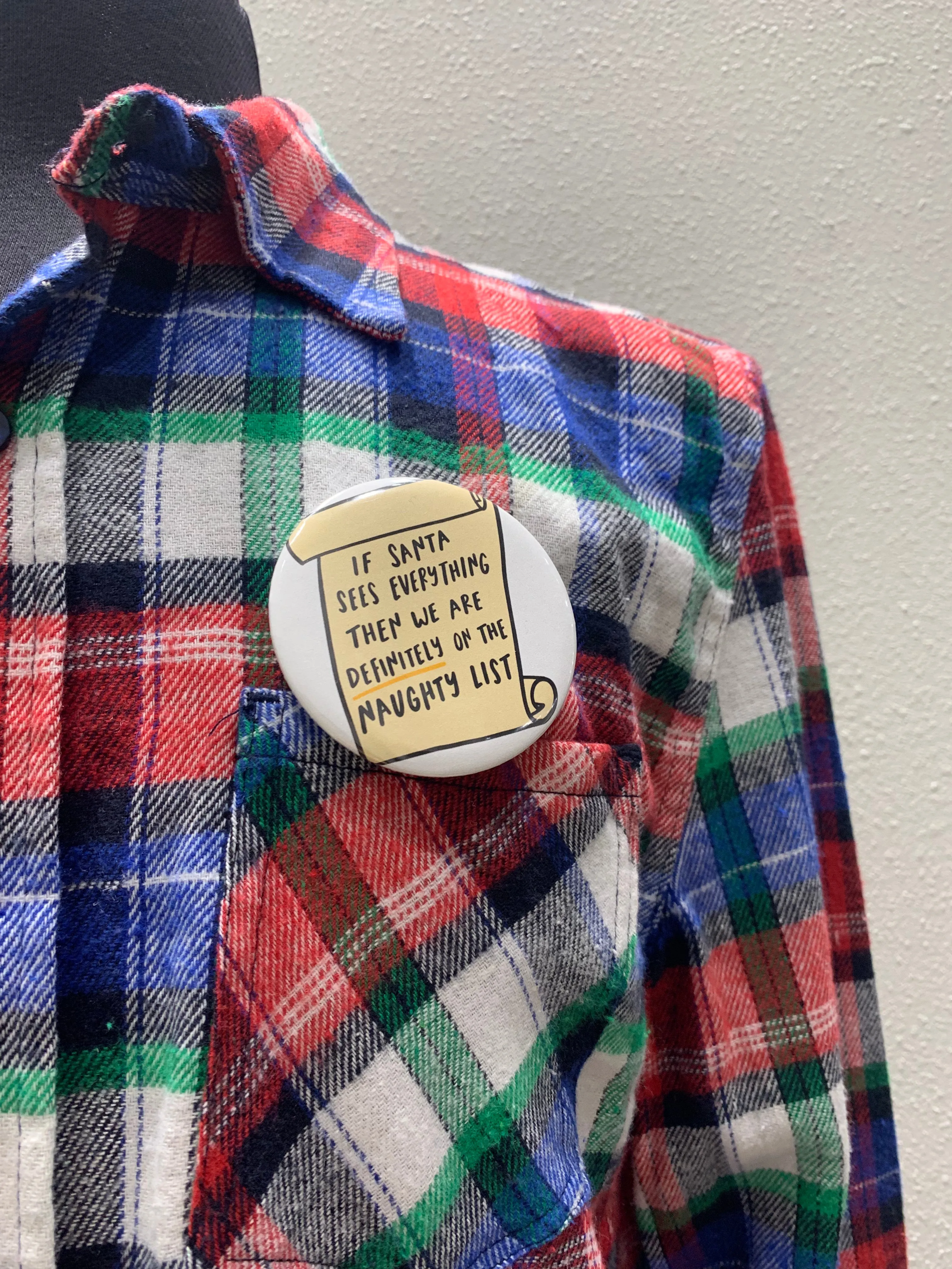 Vintage Repurposed Funny Christmas Flannel