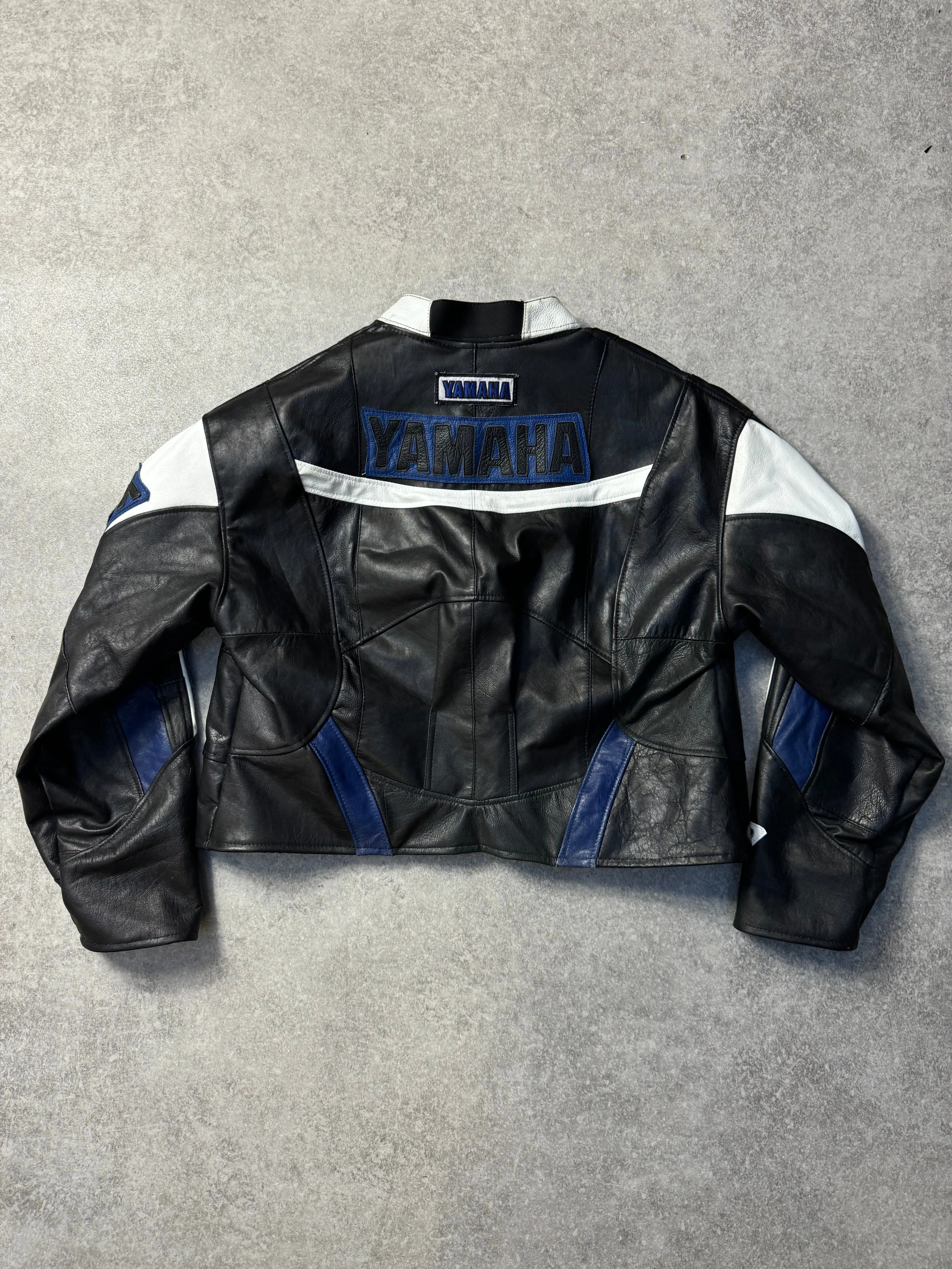 VT Rework: Yamaha VT Logo Cropped Leather Racing Jacket