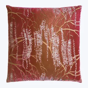 Willow Metallic Velvet Pillow, Wildberry