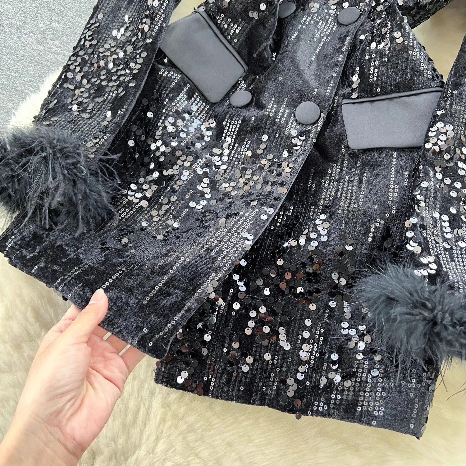 women's fashionable sequin skirt    S4558