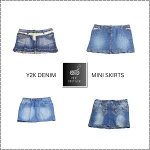 Y2K Denim Mini Skirts (Light Blue) - 10 Pcs